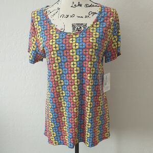 Lularoe M Classic Tee Colorful Geometric Women's Top